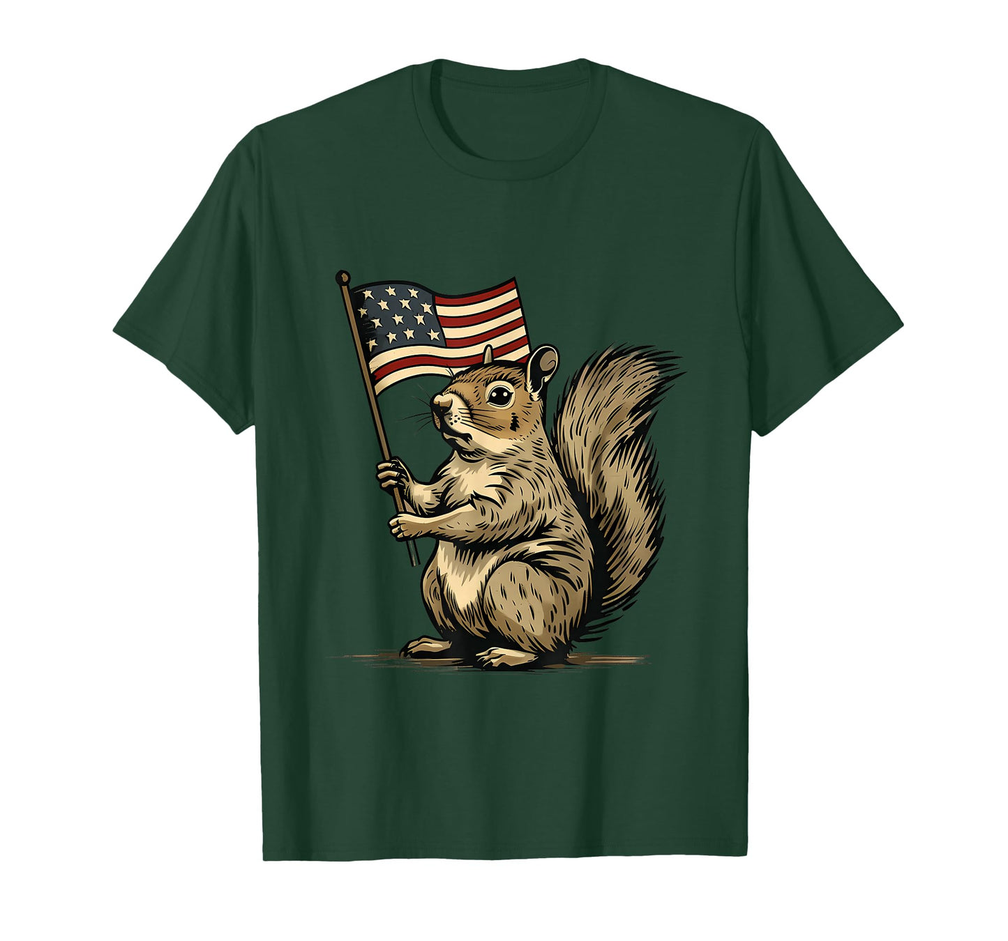 Fourth of July 4th of July Patriotic American Flag Squirrel T-Shirt