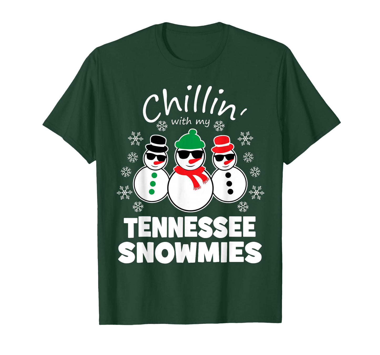 Chillin With My Tennessee Snowmies Funny Christmas T-Shirt
