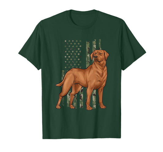 Foxred Lab American Flag Fox Red Labrador Retriever T-Shirt