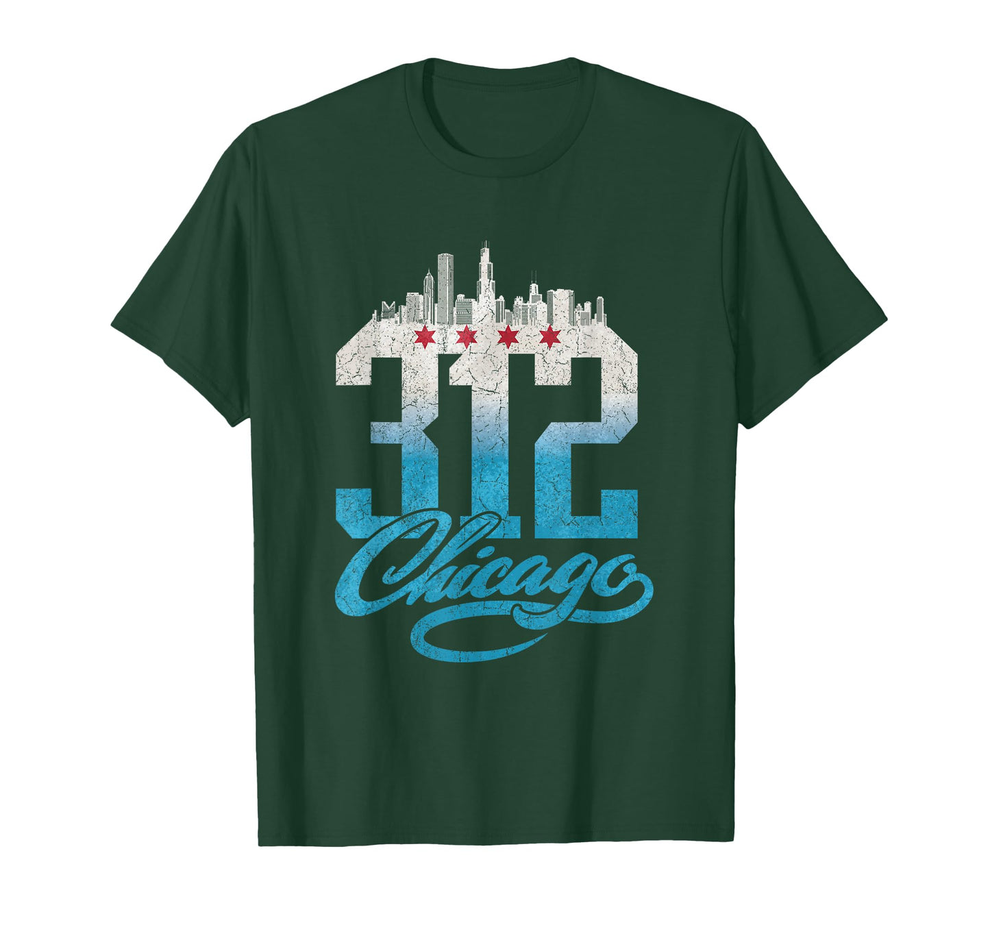 Chicago City Flag T-shirt Illinois Windy City Retro USA Tee T-Shirt