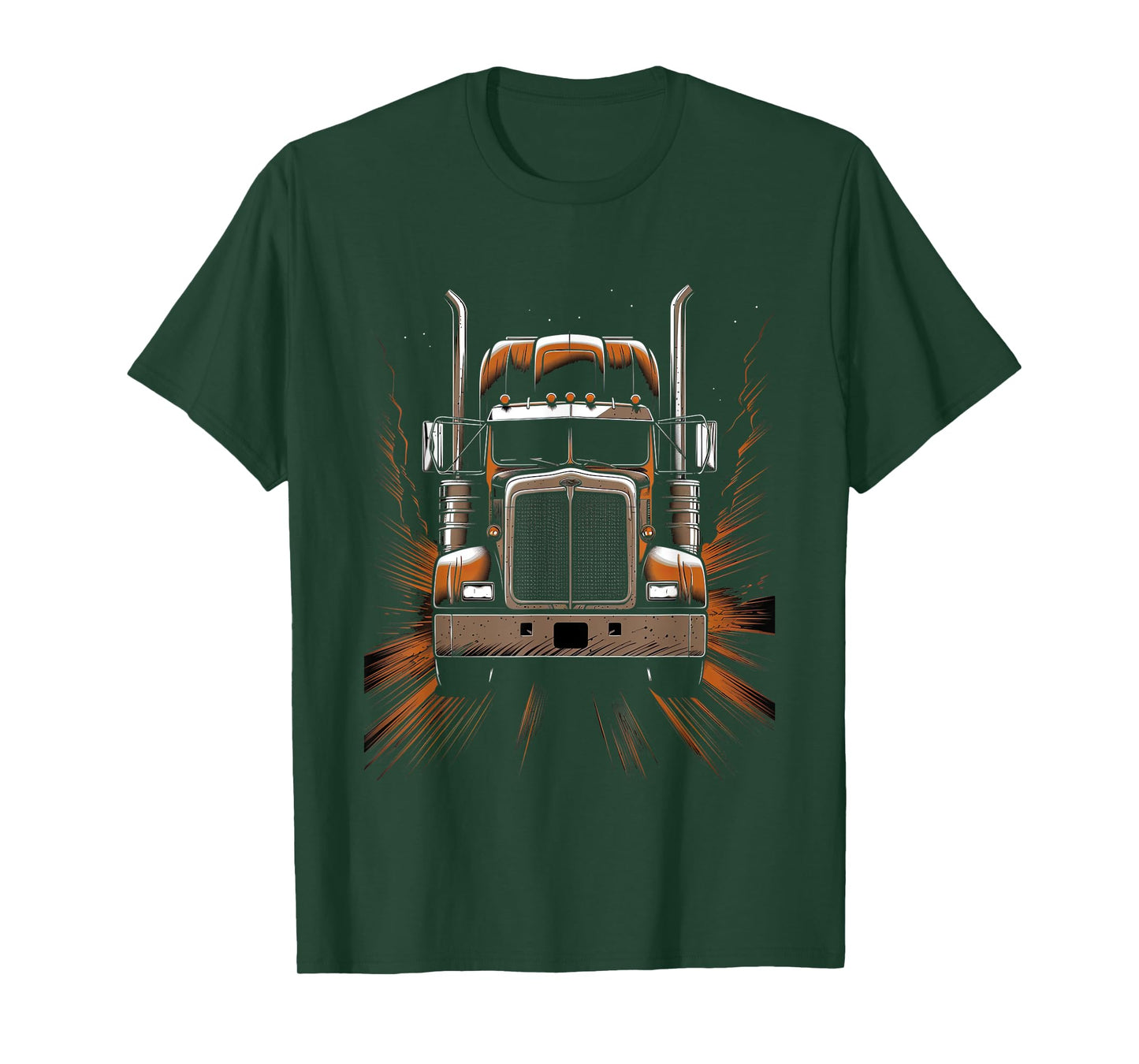 Trucker American Flag Big Rig Semi-Trailer Truck Driver T-Shirt