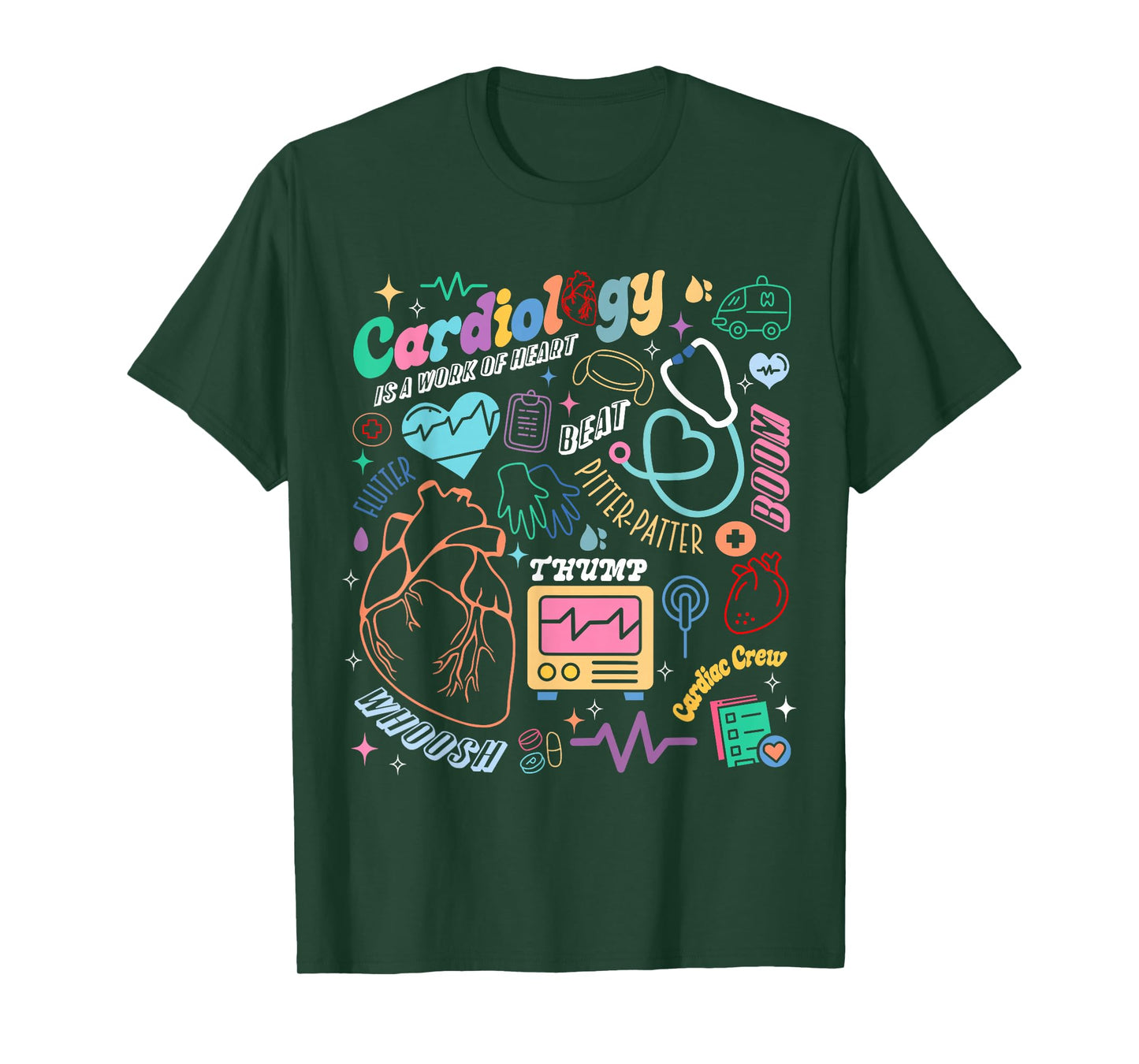 CVICU Cardiac Nurse Retro Anatomy Cardiology Human Heart RN T-Shirt