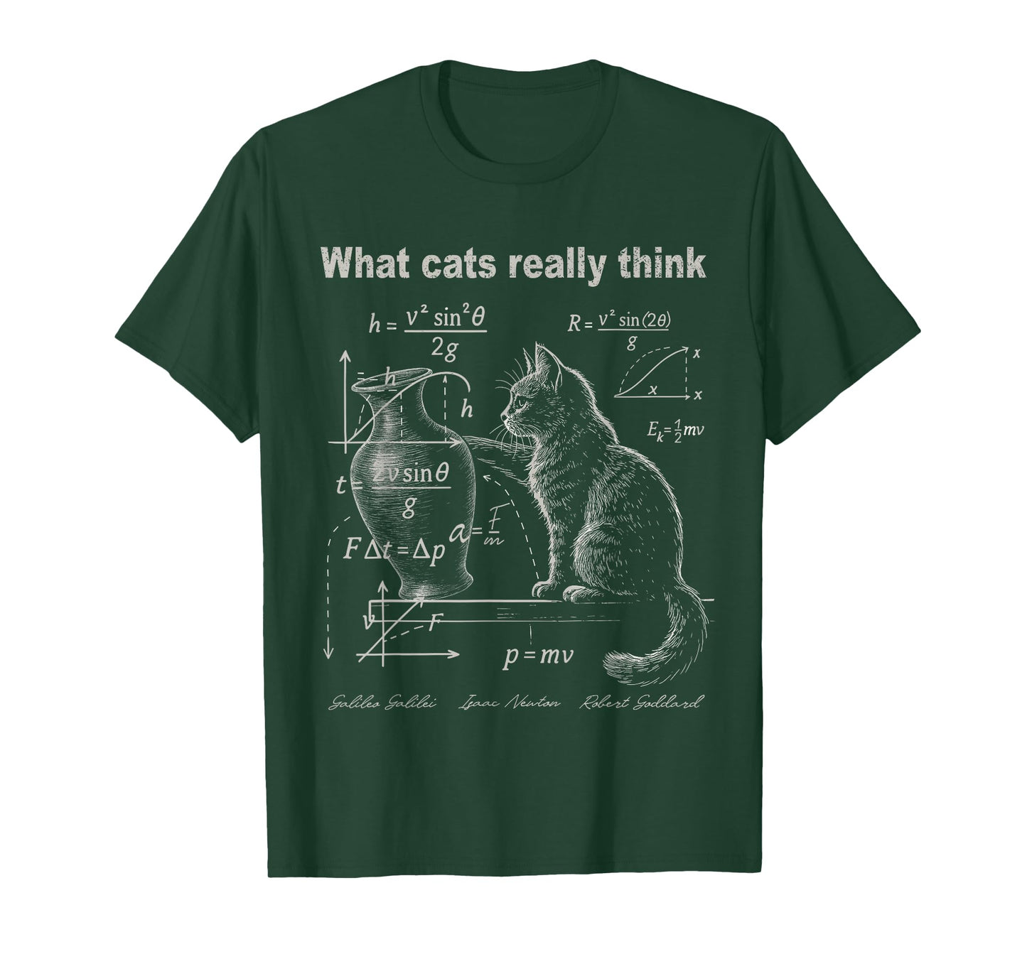 Funny Cat Physics Humor Design What Cats Really Think T-Shirt