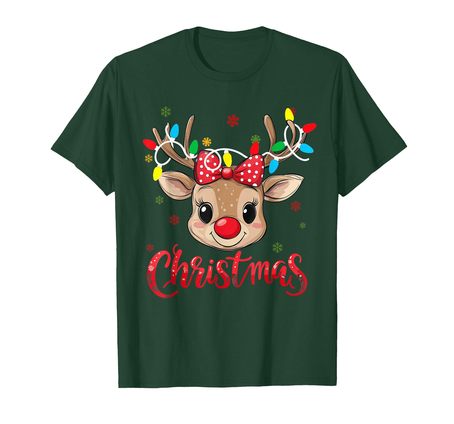 Christmas Cute Reindeer Christmas Kids Funny Deer Girl Xmas T-Shirt