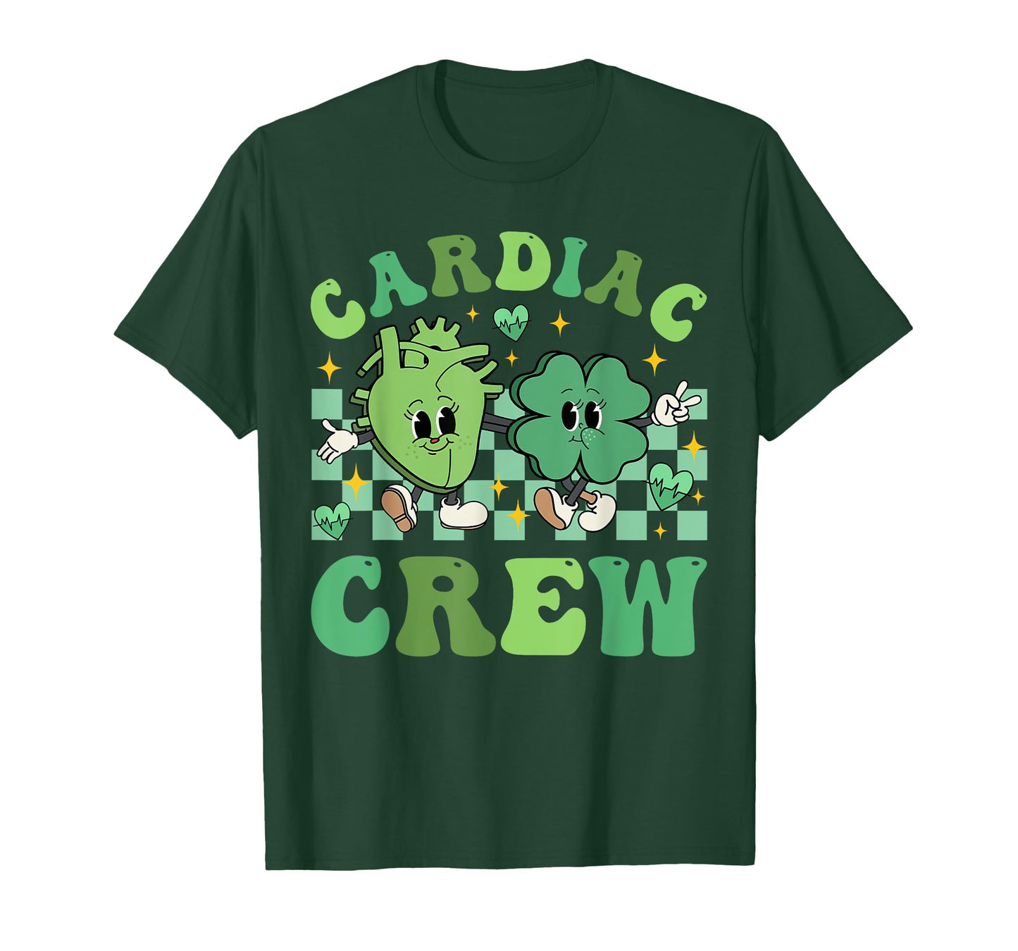 Cute Cardiac Crew Happy St Patricks Day Cardiology Echo Tech T-Shirt