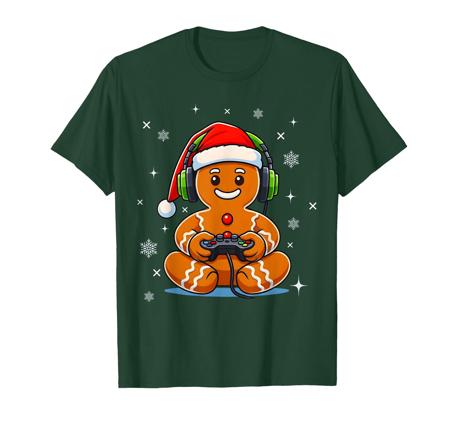 Funny Christmas Gamer Gingerbread Gaming Men Boys Kids Xmas T-Shirt