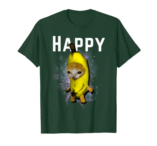 Banana Cat Happy Bananacat Meme Kitty Lovers Meme T-Shirt