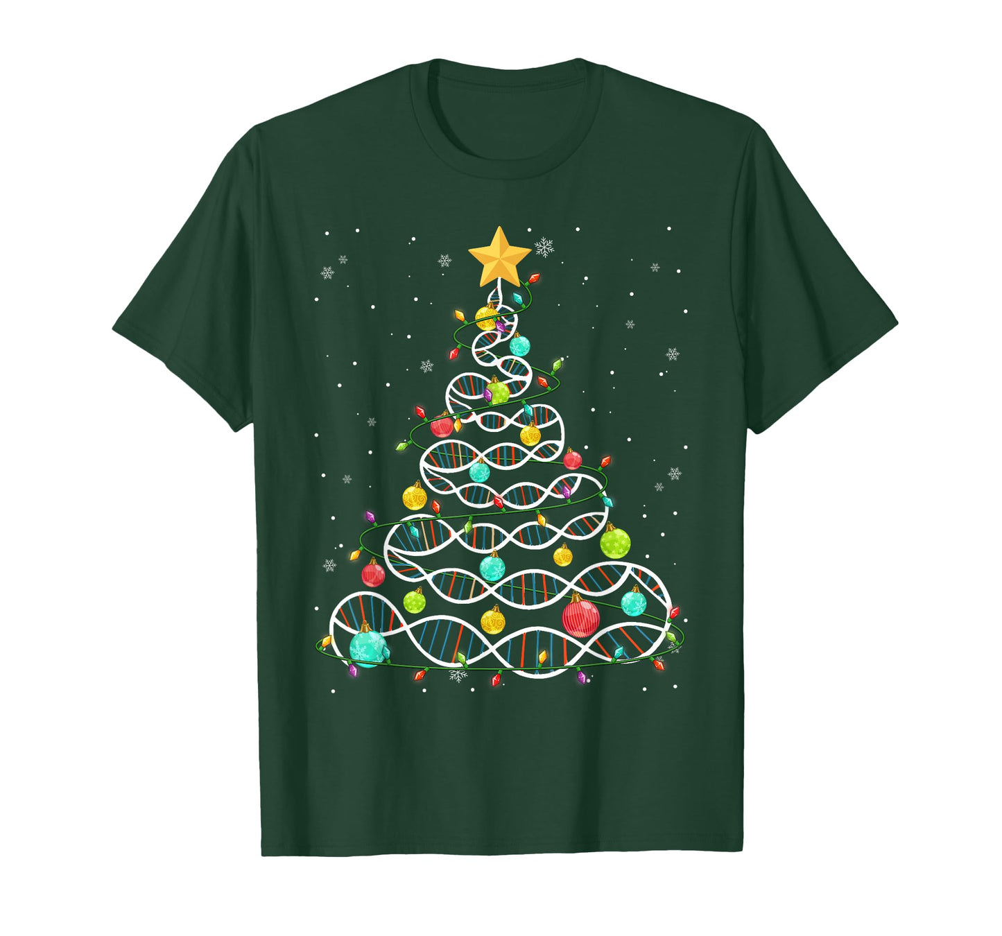 DNA Helix Christmas Tree Biology Science Teacher Christmas T-Shirt