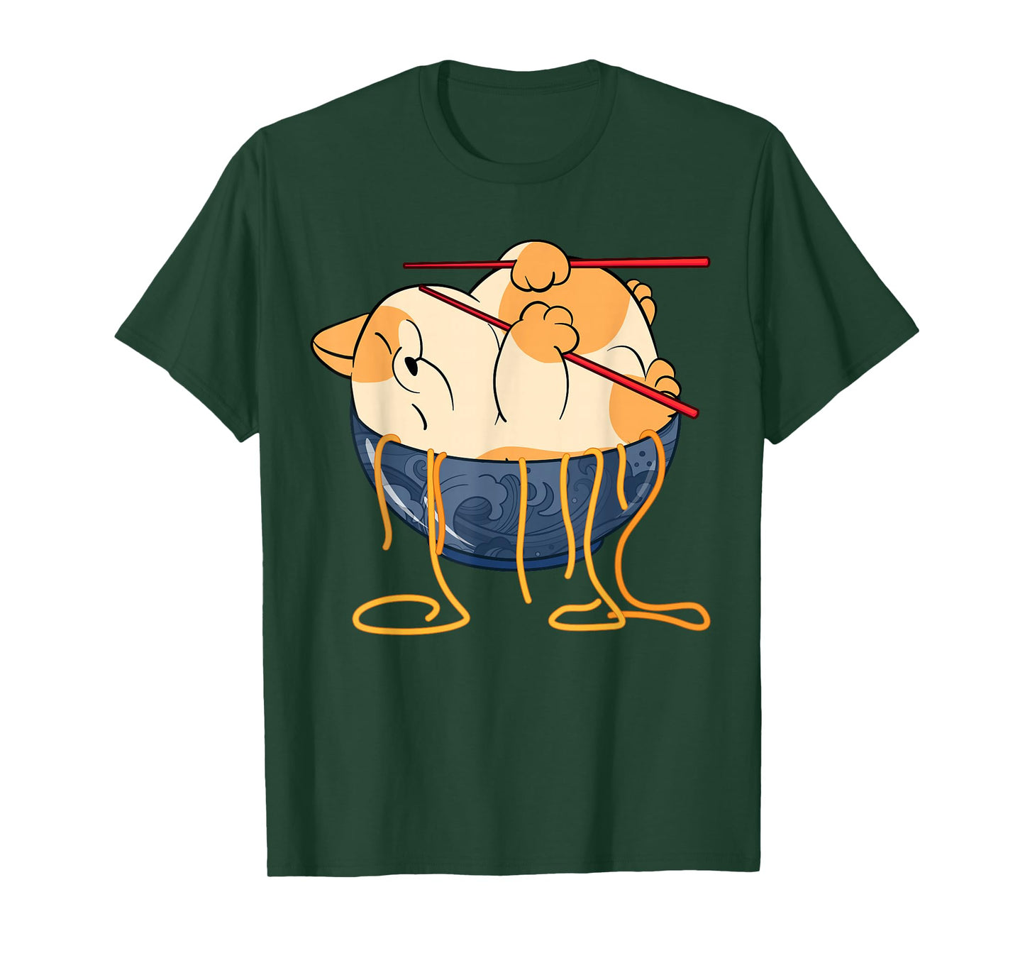 Cute Anime Merch Cat Design Japanese Ramen Noodle Clothes- T-Shirt