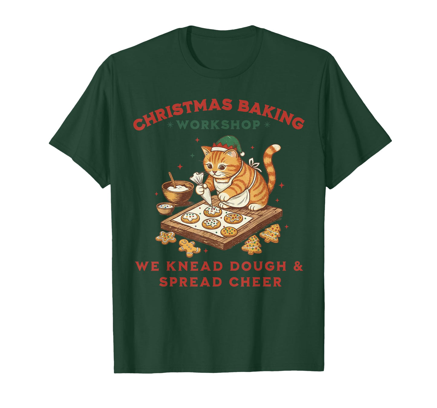 Cute Cat Christmas Baking Workshop Gifts for Men Women Kid T-Shirt
