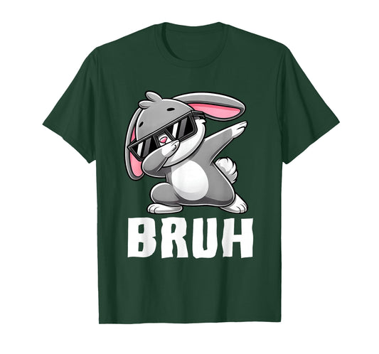 Dabbing Bunny Bruh Meme Easter Day Dab Bunny Teens Boys Kids T-Shirt