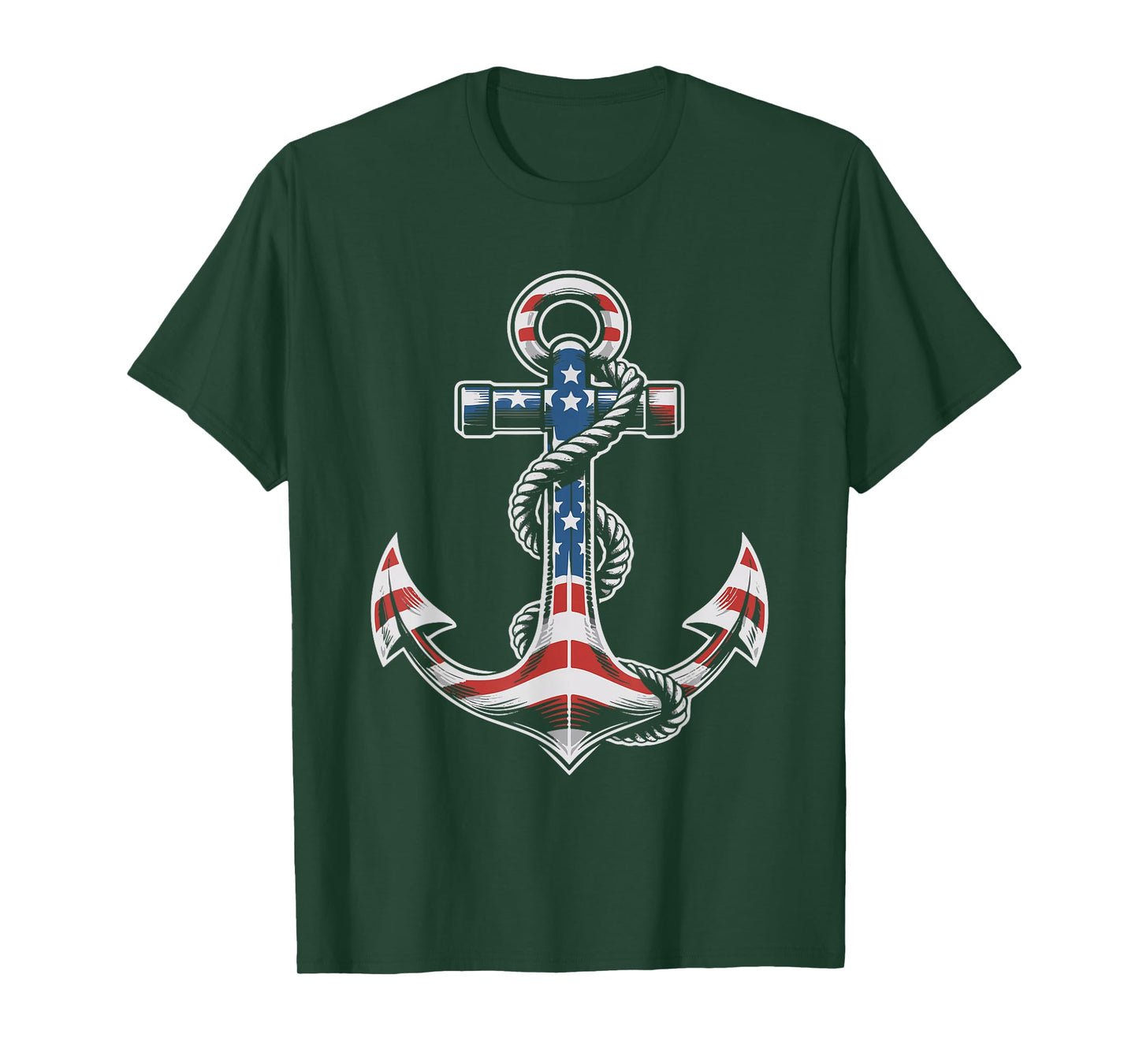 Anchor American Flag 4th of July Patriotic T-Shirt