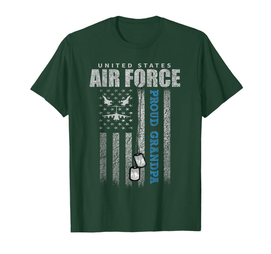 Proud Air Force Grandpa Of The US Air Force USA Flag T-Shirt