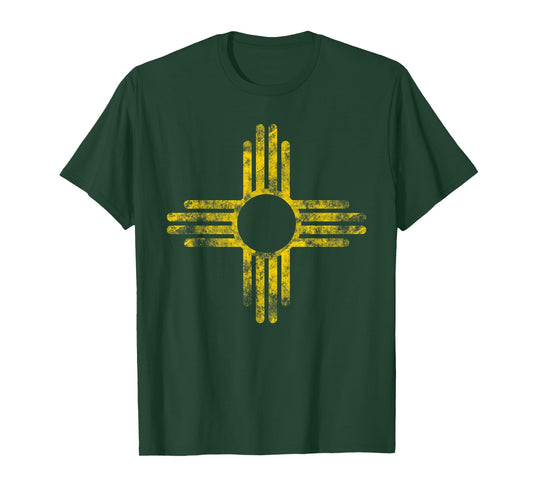 Vintage New Mexico Flag Yellow Zia Sun Symbol T-Shirt