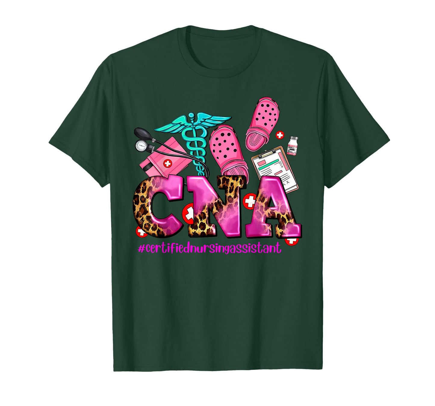 CNA Certified Nursing Assistant Leopard Registered Nurse T-Shirt