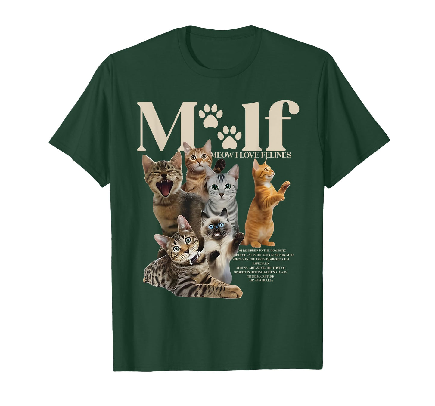 Meow I Love Felines Cats Adorable Cat Owner Cat Lovers T-Shirt