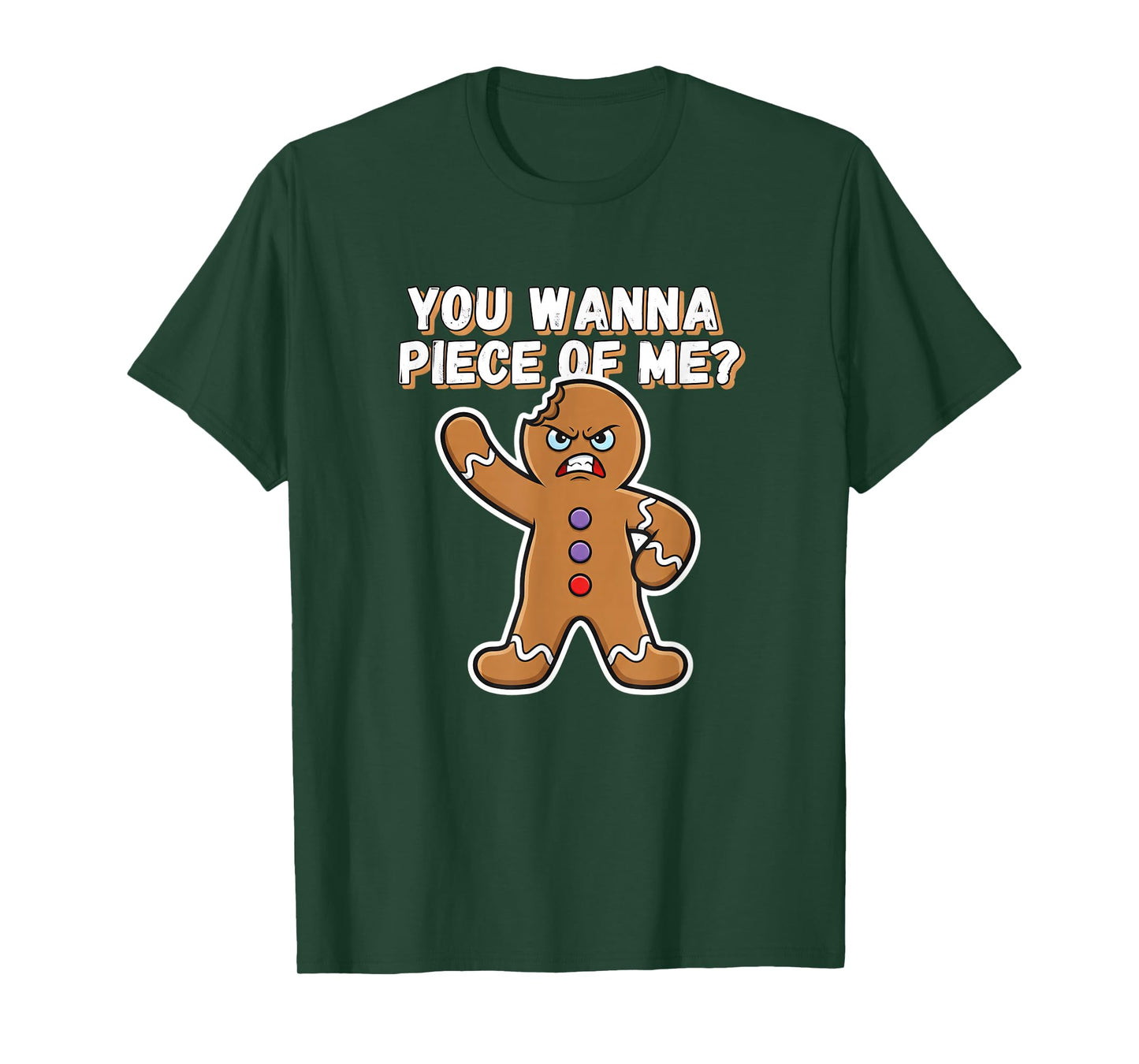 Christmas You Wanna Piece of Me? Funny Angry Gingerbread T-Shirt
