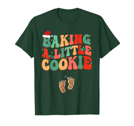 Baking A Little Cookie Cute Christmas Pregnancy Announcement T-Shirt