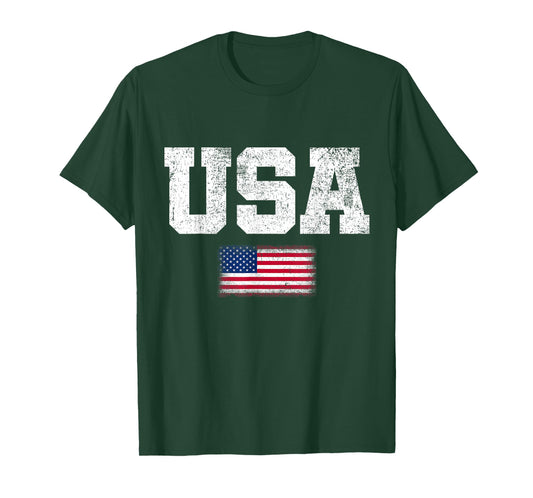 USA Men Women Patriotic American US Flag July 4th T-Shirt