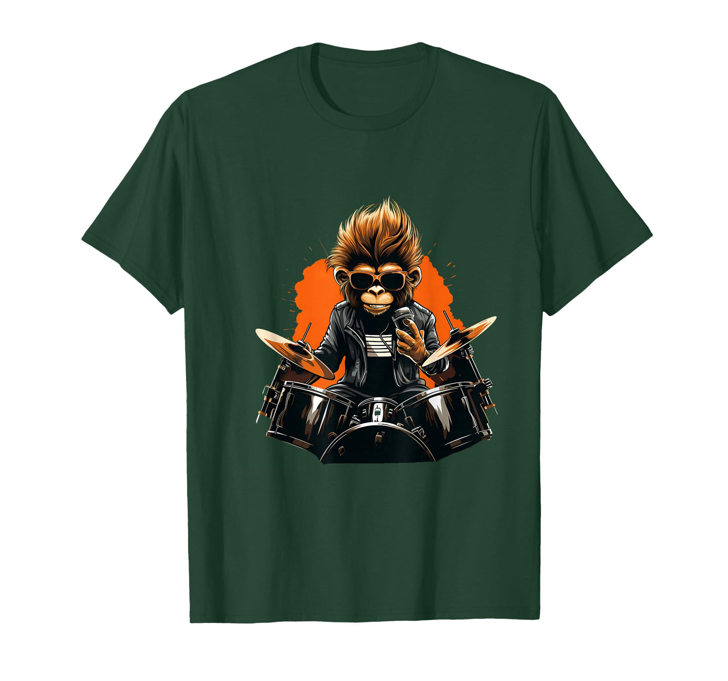 Monkey Playing Drums - Animal Monkey Lover Drum set T-Shirt