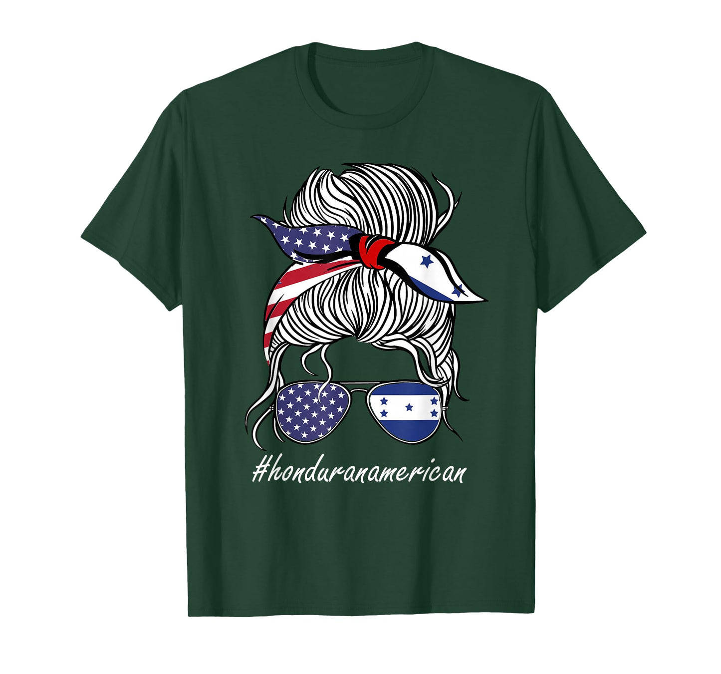 Honduras Heritage American Grown Women Girl Honduras Flag T-Shirt