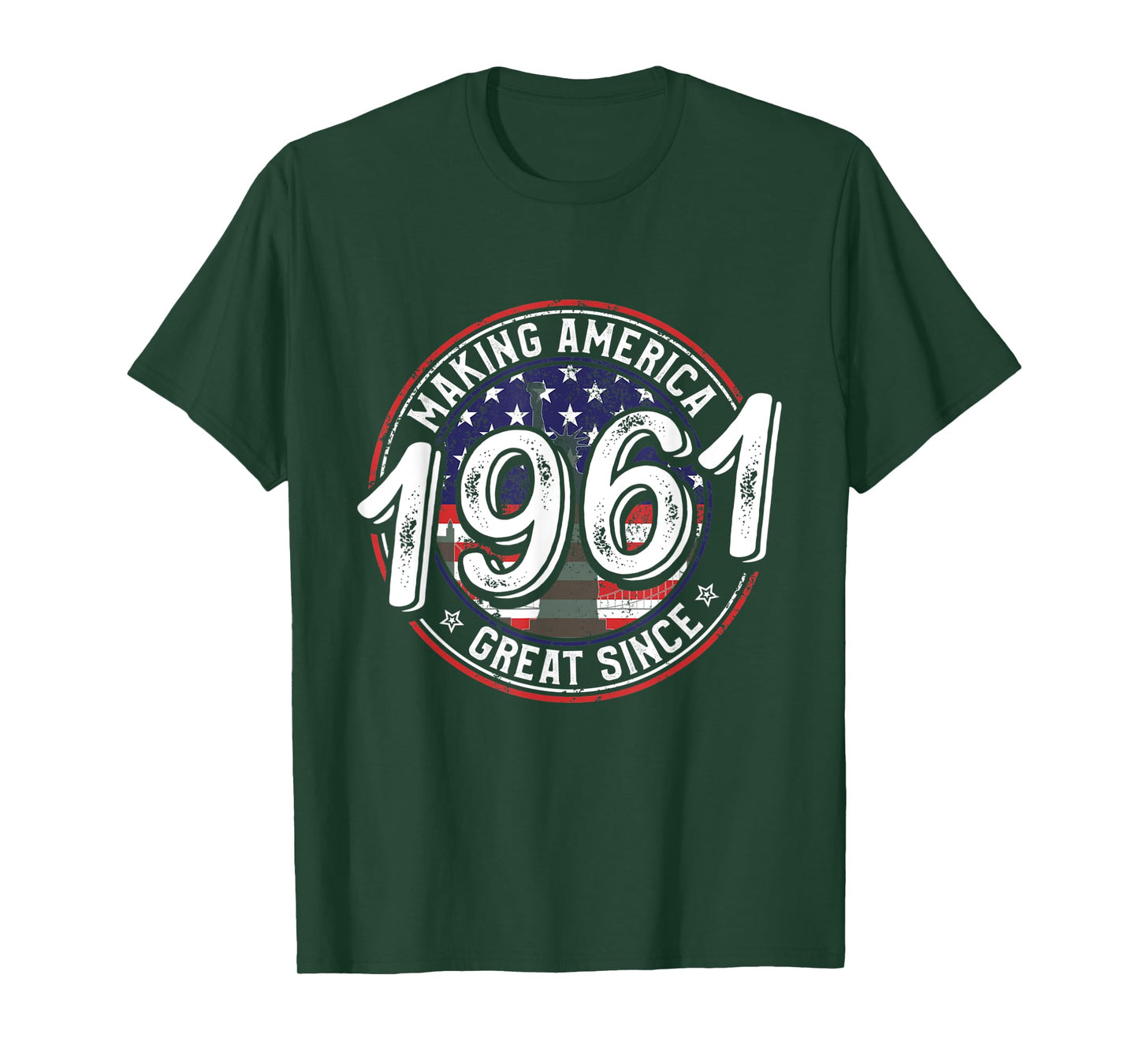 Making America Great Since 1961 American Flag Birthday Women Kids Men T-Shirt