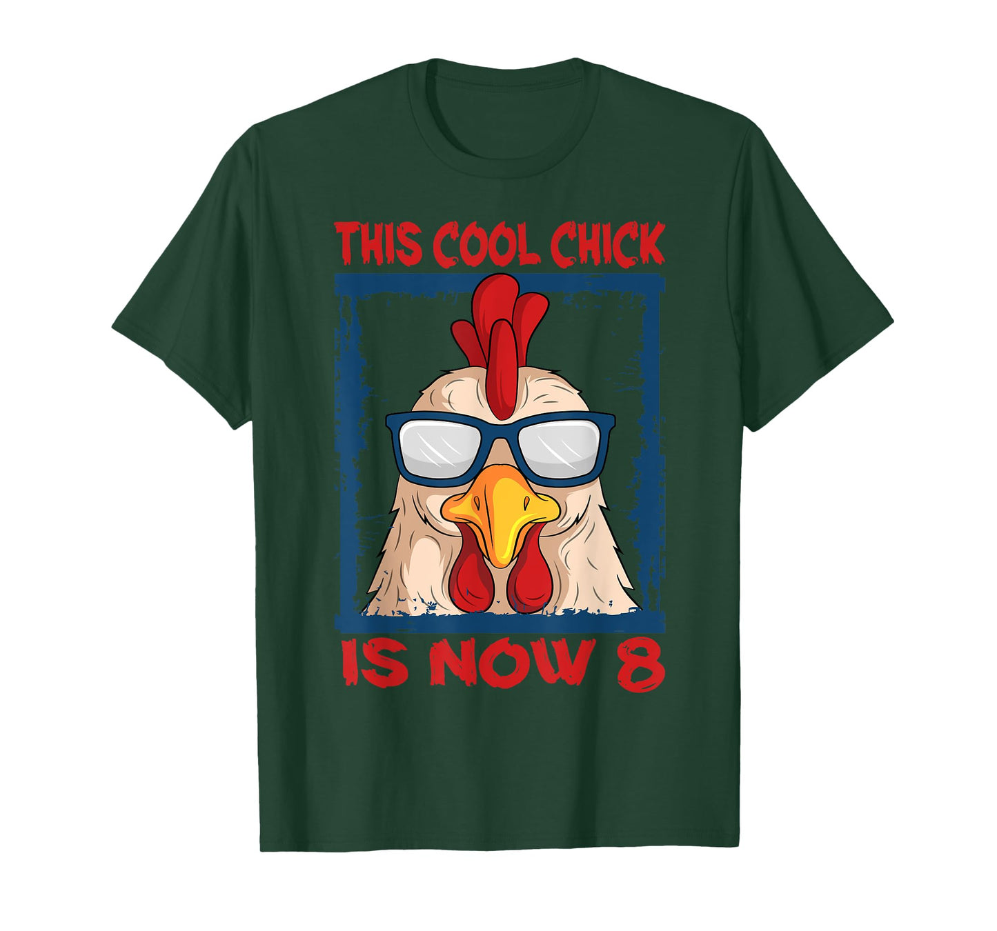 Chicken 8th Birthday Cool Chick Barnyard Farm Party Barn T-Shirt