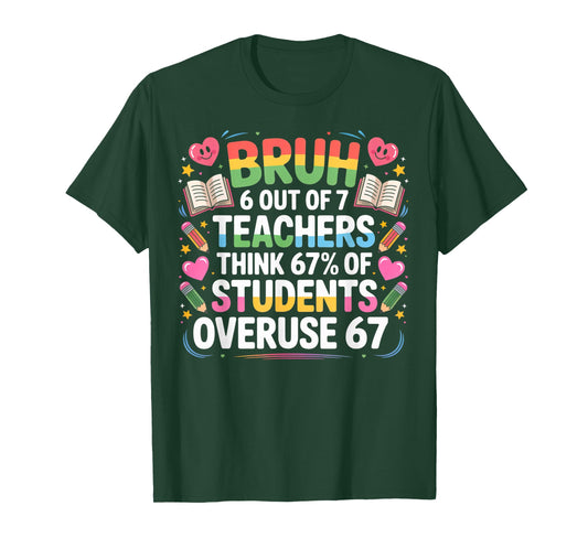 6 Out of 7 Teachers Think 67% of Students Overuse 67 Meme T-Shirt