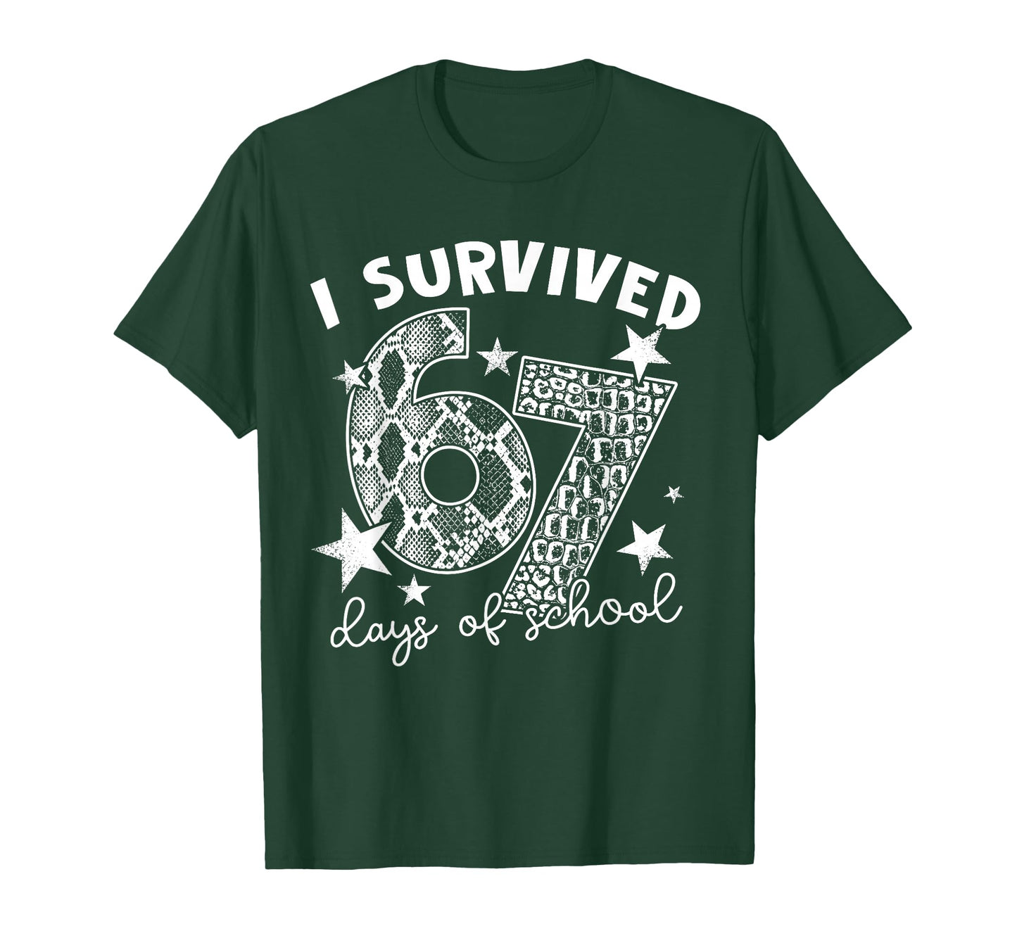 I Survived 67 Days of School Snake, Alligator Reptile Animal T-Shirt