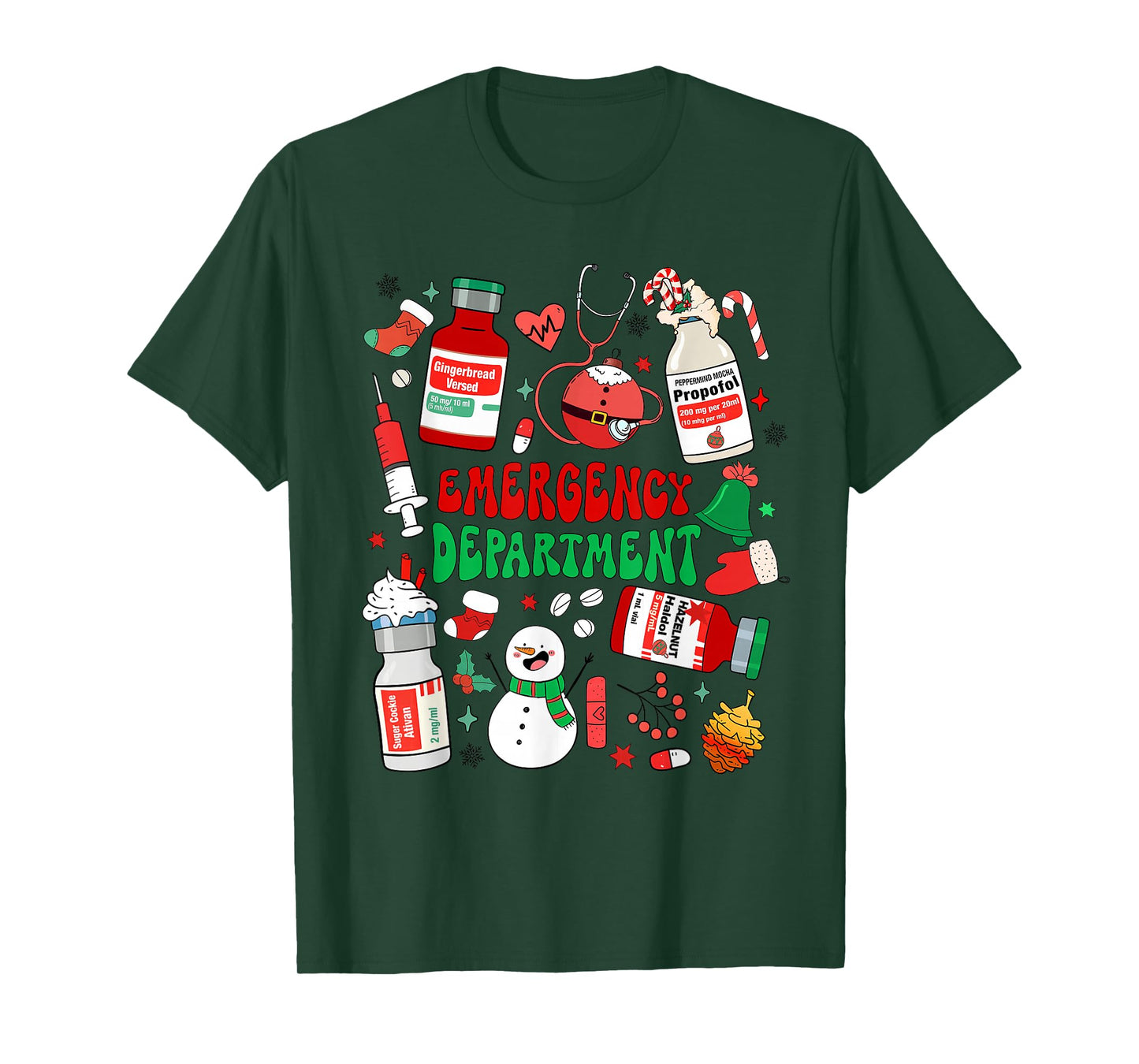 Christmas Emergency Room ER RN Nurse Department Healthcare T-Shirt