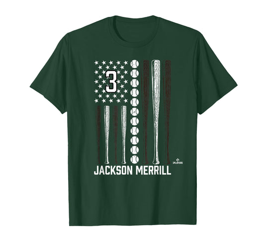 Baseball American Flag Jackson Merrill San Diego Baseball T-Shirt
