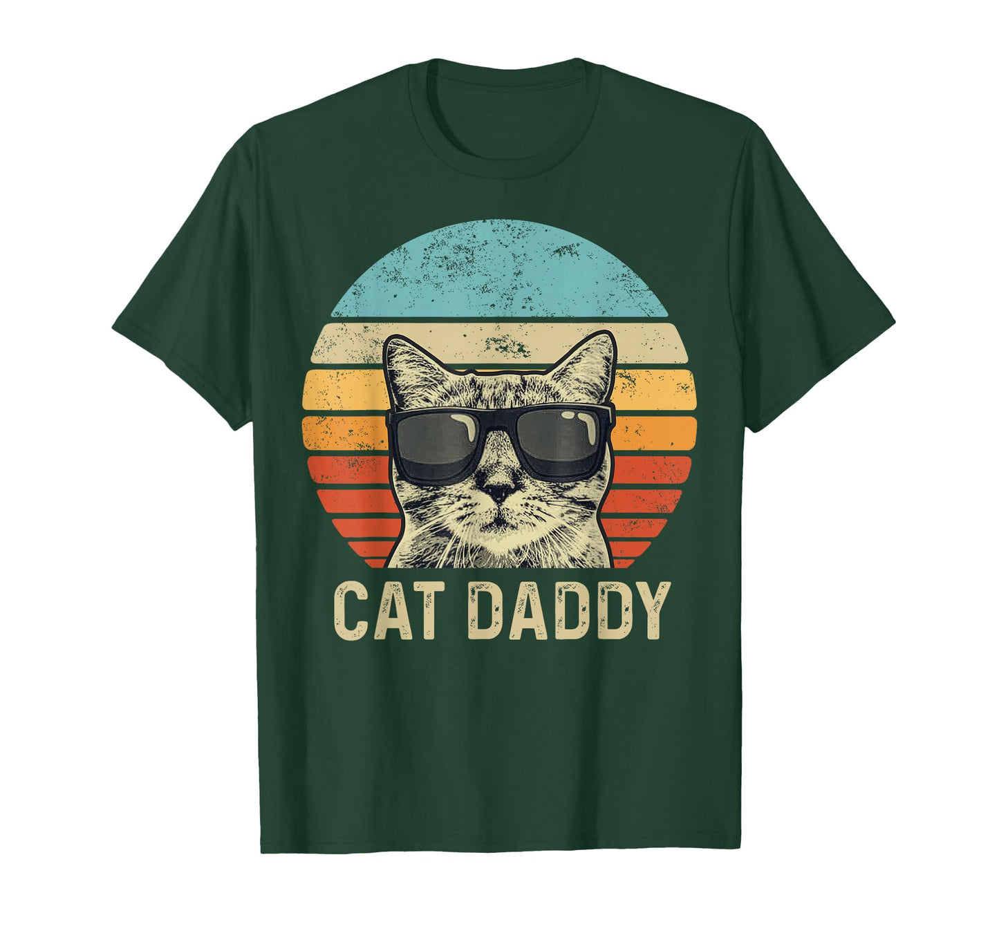 Cat Daddy Retro Cat Sunglasses Cool Cat Dad Gift Fathers Day T-Shirt