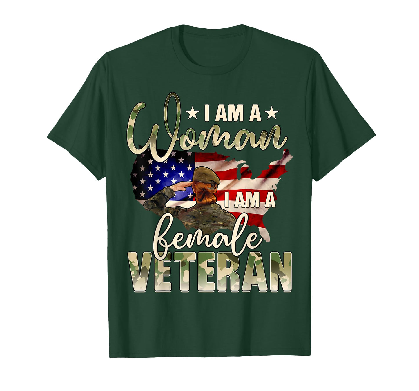 I Am A Woman I Am A Veteran Female Veteran Gift Veterans Day T-Shirt