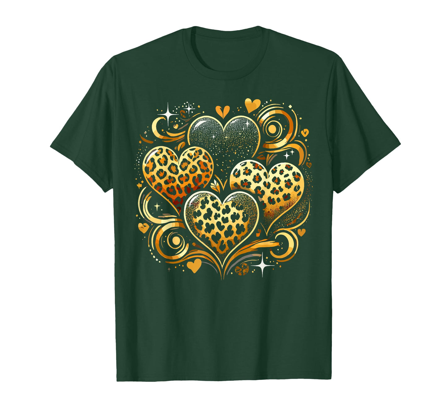 Cute Print Cheetah Heart T-Shirt