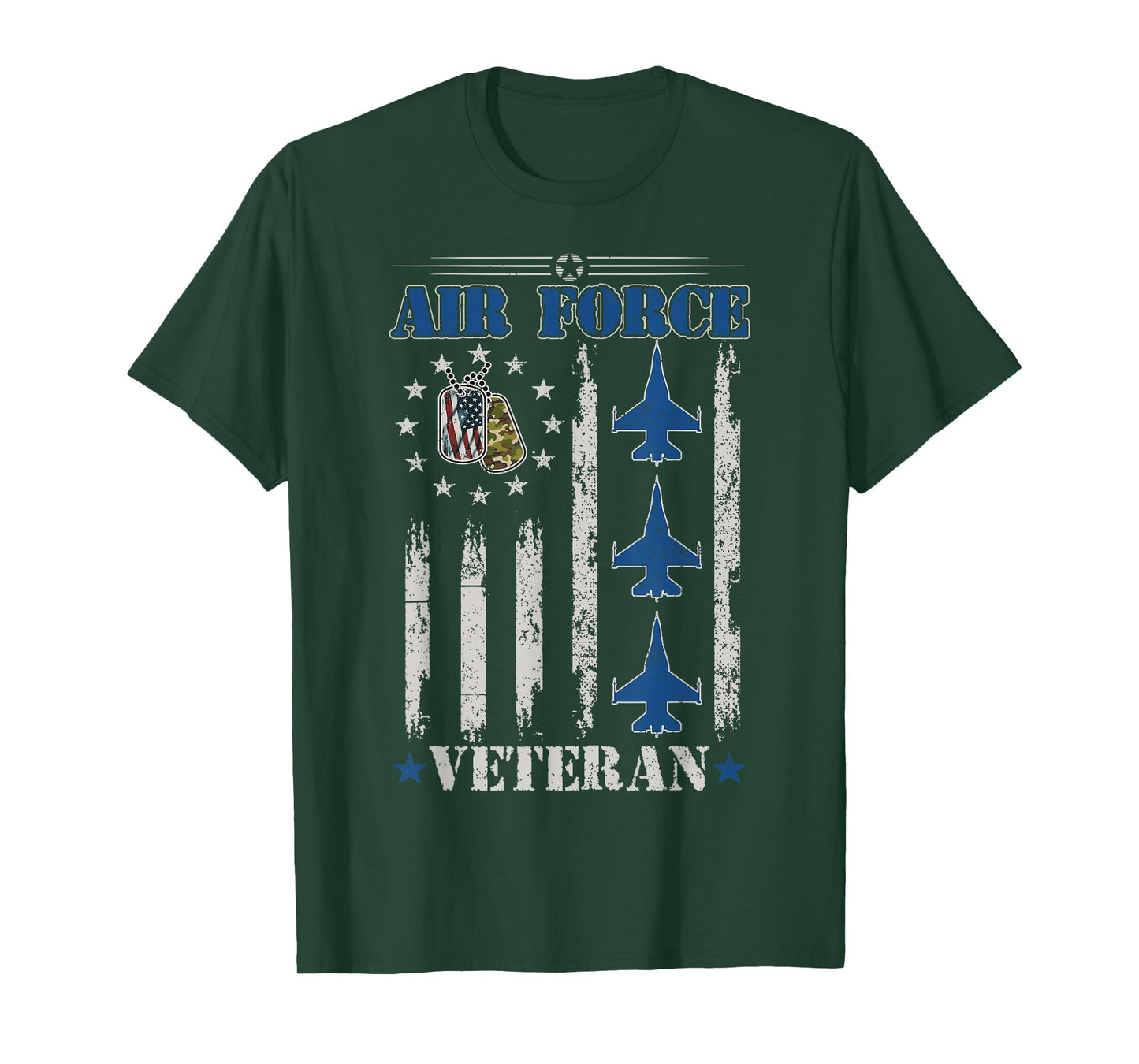 Air Force Veteran Proud Distressed American Flag for Men T-Shirt