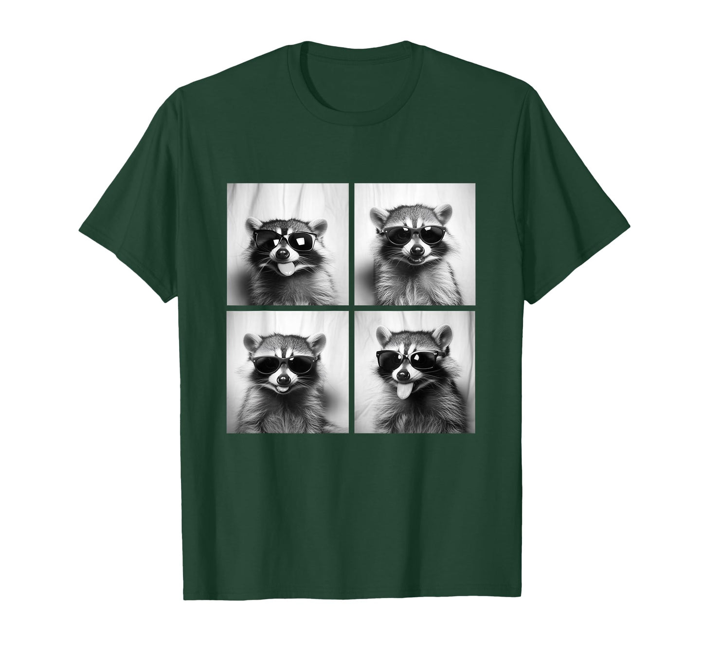 Funny Raccoons with Sunglasses Cute Animals Humour T-Shirt