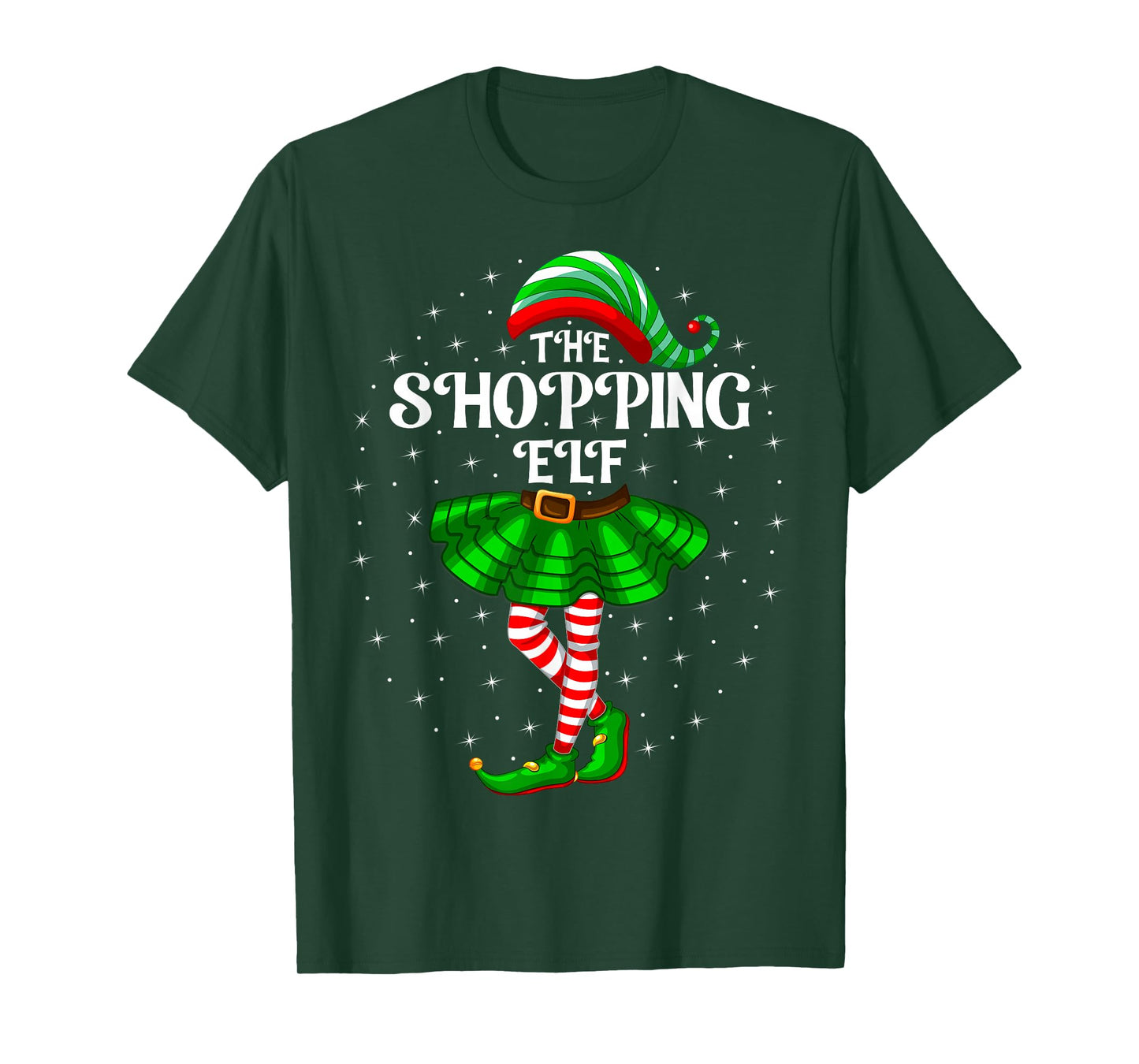 Xmas Family Matching Women Girls The Shopping Elf Christmas T-Shirt