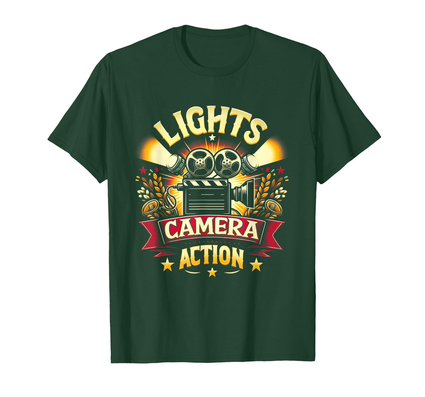Lights Director Camera Movie Action Film Featuring A Film T-Shirt