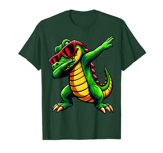 Dabbing Crocodile with Sunglasses Alligator T-Shirt