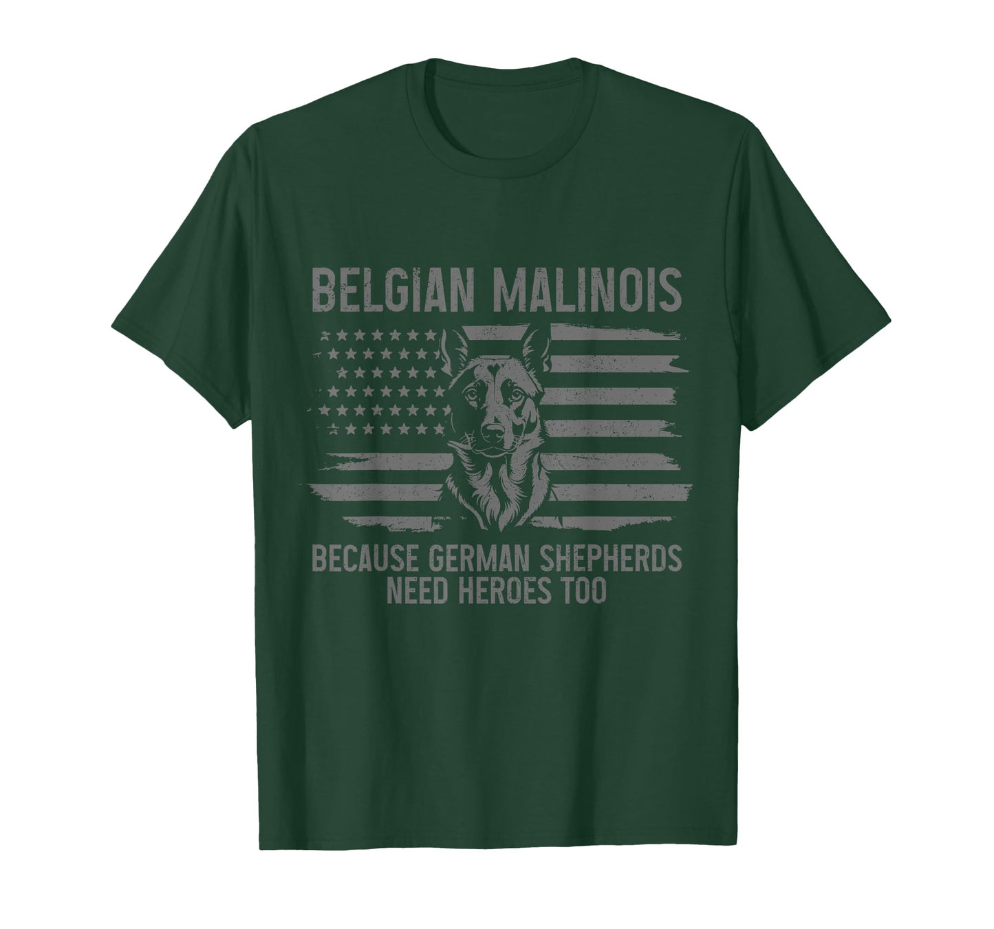 Belgian Malinois Dad Funny Dog Lover American Flag Patriotic T-Shirt