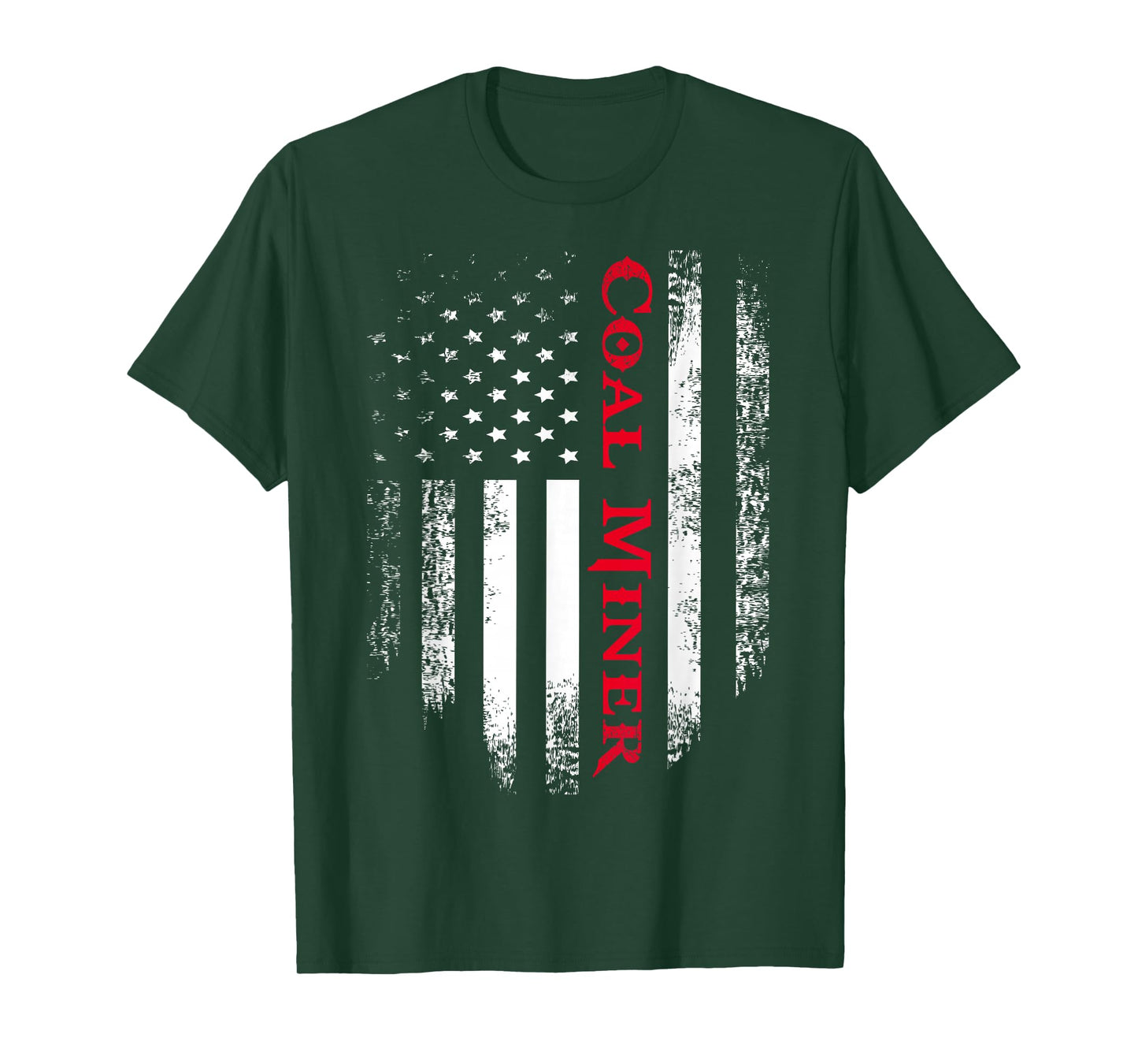 Vintage USA Red White Coal Miner American Flag T-Shirt Gift T-Shirt