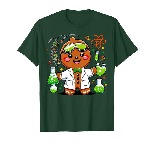 Cute Gingerbread Science Teacher Chemistry Christmas Holiday T-Shirt
