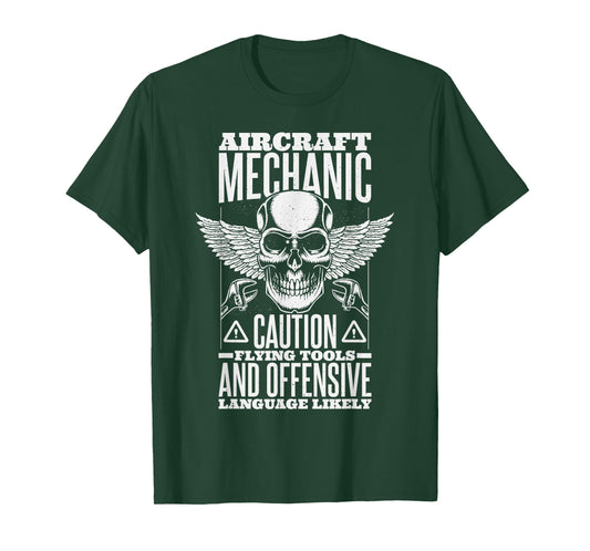 Aircraft Mechanic Flying Tools And Offensive Language, Plane T-Shirt