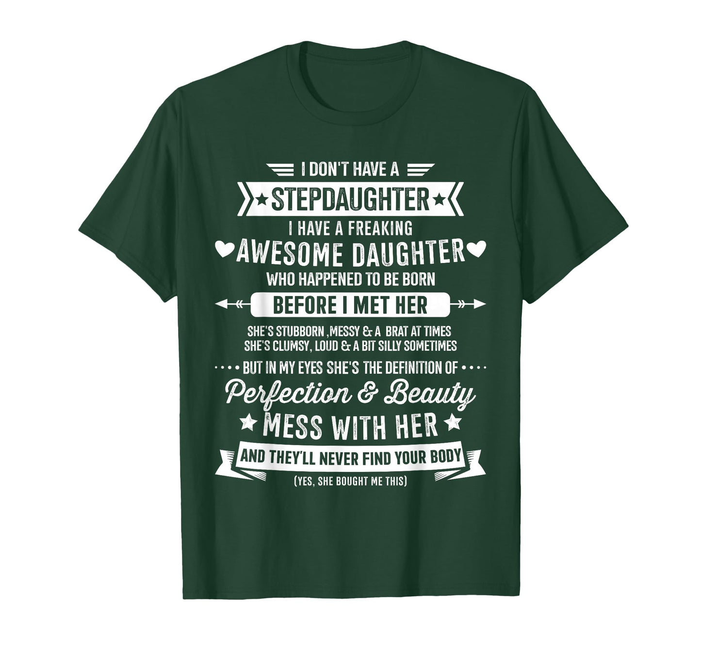 Awesome Stepdaughter for Step Bonus dad Fathers Day Birthday T-Shirt