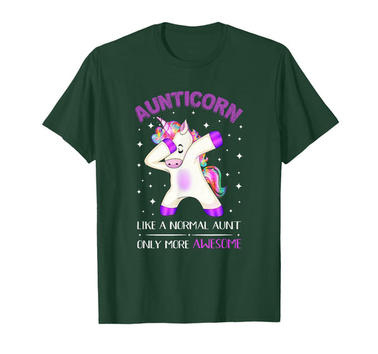 Aunticorn Like an Aunt Only Awesome Dabbing Unicorn Tshirt T-Shirt