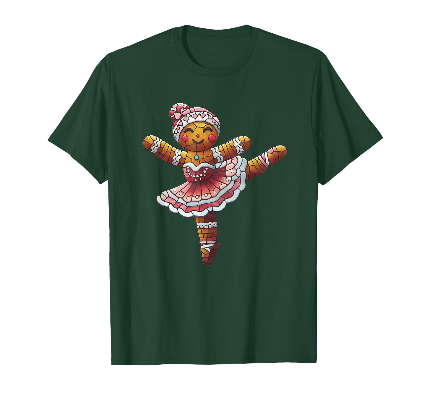 Ballet Dancer Gingerbread Christmas Dance Teacher Girl Women T-Shirt