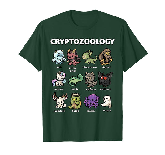 Cute Cryptozoology Creatures Kawaii Mythical Beasts T-Shirt