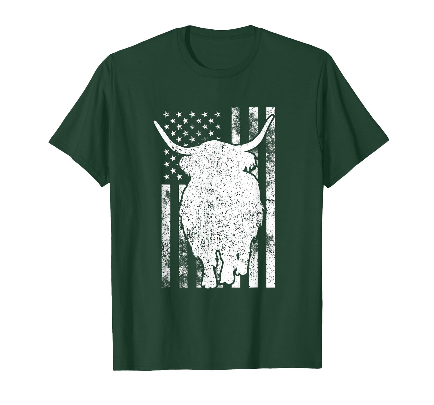 American Flag - Scottish Highland Cow For Cattle Farmer T-Shirt