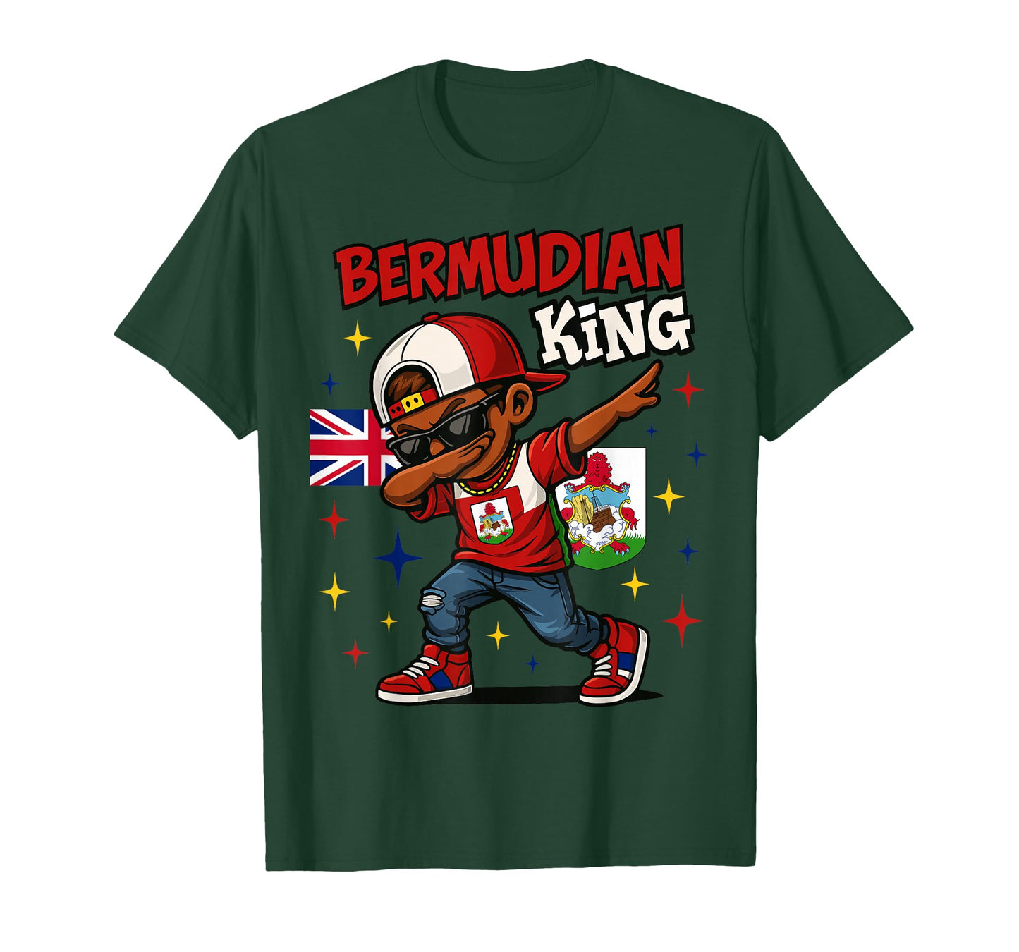Dab Boy Bermuda Flag Pride Cool Bermudian for Boys Kids T-Shirt