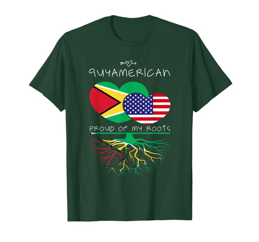 Guyana USA Proud of Both Countries Guyamerican T-Shirt